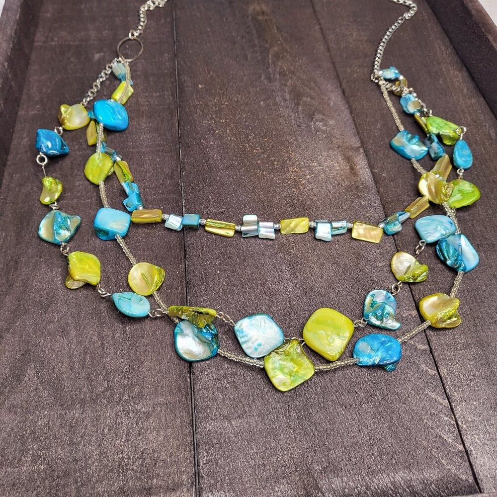 Triple Tiered Mother of Pearl Necklace